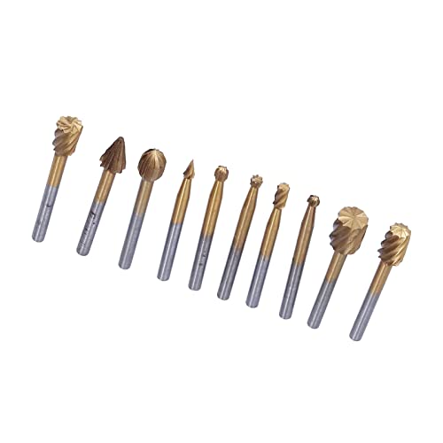 Fdit 10pcs Rotationsdateien Eingestellt, TI Beschichtete HSS -Holzschnitzrouter Zum Gravieren und Schlitz, Ausgestattet mit Einer Plastikbox für Einfache Lagerung Fdit 10pcs Rotationsdateien Eingestellt, TI Beschichtete HSS -Holzschnitzrouter Zum Gravieren und Schlitz, Ausgestattet mit Einer Plastikbox für Einfache Lagerung von Fdit