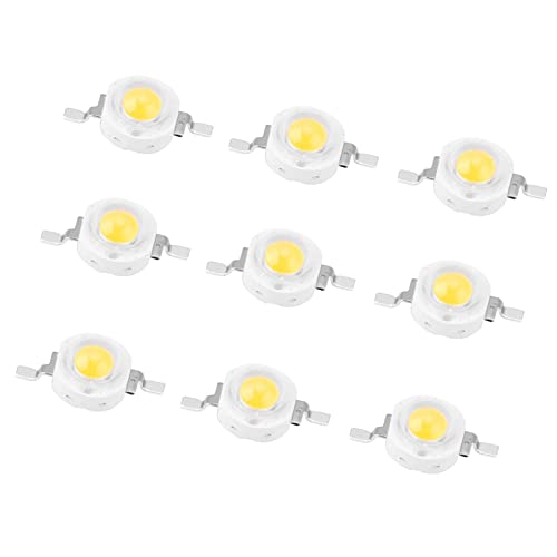 Fdit 1W Hochleistungs -LED -Perlen Leichte Diodenchips SMD für DIY Beleuchtung mit Aluminiumbasis, 100 ~ 110 Lm Helligkeit für Kreative Personen (Warmweiß 3000K) von Fdit