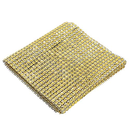 Fdit 24 Zeilen Diamant Warp Ribbon, Funkelnde und Elegante Netzpackbandrolle für Kunsthandwerksfeier Hochzeitstortedekorationen (GOLD) von Fdit