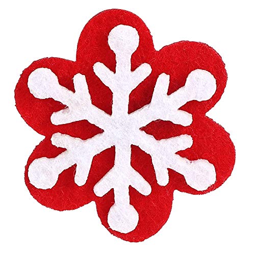 Fdit 40pcs Frohe Weihnachten Ornamente Stoffflecken, DIY Santa Claus Elch Schneeflockenmuster Abnähen Sie die Flecken, die zu (Doppelte Weihnachts -Schneeflocken) von Fdit