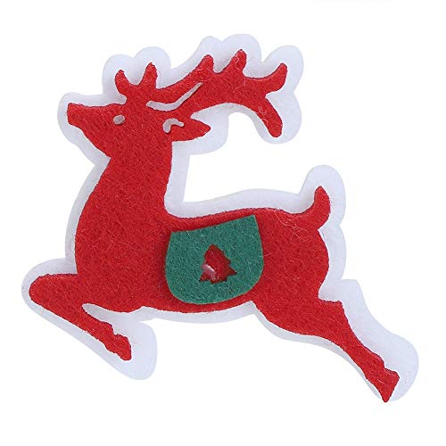 Fdit 40pcs Frohe Weihnachten Ornamente Stoffflecken, DIY Santa Claus Elch Schneeflockenmuster Abnähen Sie die Flecken, die zu (Doppelte Weihnachtshirsch) von Fdit