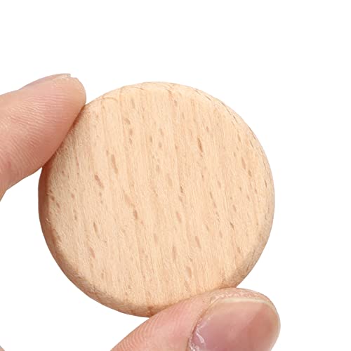 Fdit 50 Stück Leere Holzscheiben, Tag, Buche, DIY-Dekoration, Runde Chips, Zubehör, Stück, Rundes Holzstück, Ornamente, Holzfarbe, Unbehandeltes Holz (3,8 cm) von Fdit