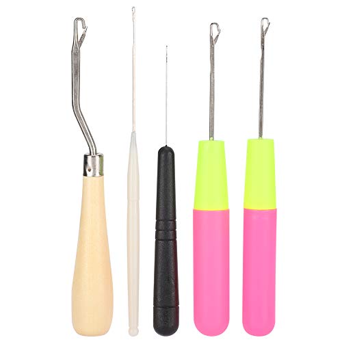 Fdit 5Pcs/Set Nähverriegelungshaken Set Werkzeug Gebogene Zunge Häkelnadel Kit DIY Zubehör Nähwerkzeug zum Stricken von Fdit