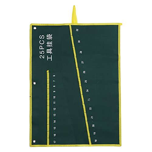 Fdit Aufbewahrungstasche zum Aufrollen von Werkzeugen, Schraubenschlüssel, Zangen, Organizer, Tasche, 6/8/10/12/14/25 Taschen (25 Fächer) von Fdit
