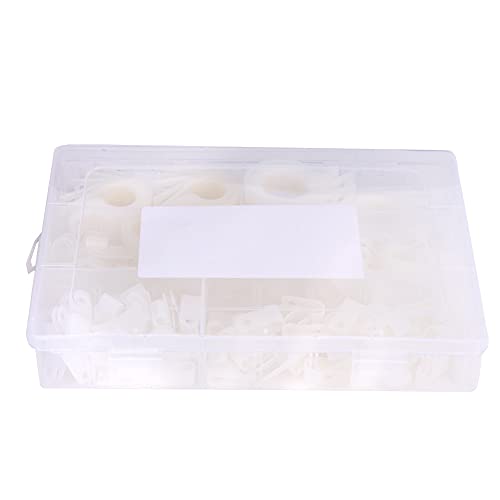 Fdit Befestigen Sie Sicher Drähte und Kabel mit 200 Pcs Kunststoff -Nylon -Kabelklemme R Drahtklemme/Halter Befestigungselement (200 Stück - weiße Nylon R -Typ -Klemme) von Fdit