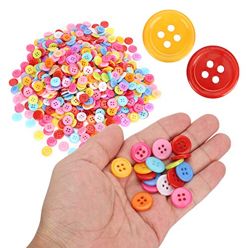Fdit Bunte Plastikknöpfe 1000 Stück Zum Nähen von DIY -Kleidungs ​​Ornamenten Handgefertigtes Handwerk (15 mm) von Fdit