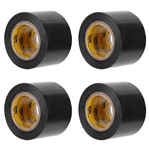 Fdit Elektrisch Isoliertes Versiegelungsband, 4,4 Cm Schwarzes PVC Wasserdichtes Elektrisches Klebeband für Elektriker Reparaturmotor Wickeltransformatorkondensatoren 4pcs (BLACK) von Fdit