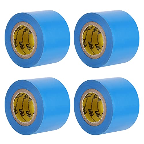 Fdit Elektrisch Isoliertes Versiegelungsband, 4,4 Cm Schwarzes PVC Wasserdichtes Elektrisches Klebeband für Elektriker Reparaturmotor Wickeltransformatorkondensatoren 4pcs (BLUE) von Fdit