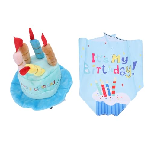 Fdit Gute Zum Geburtstag Veranda Gänse -Outfit mit Kuchenhutschal für 23 Zoll Zement Plastik Rasengänse Statue (BLUE) von Fdit