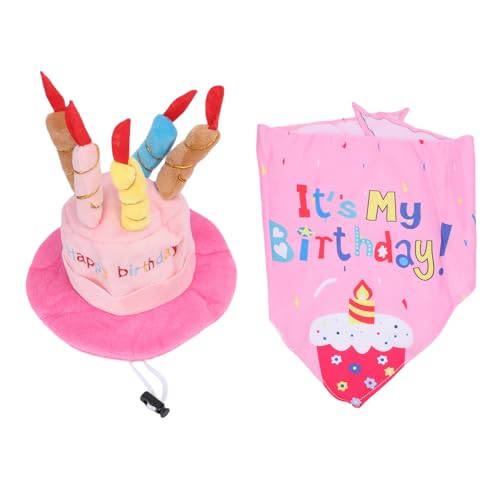 Fdit Gute Zum Geburtstag Veranda Gänse -Outfit mit Kuchenhutschal für 23 Zoll Zement Plastik Rasengänse Statue (PINK) von Fdit