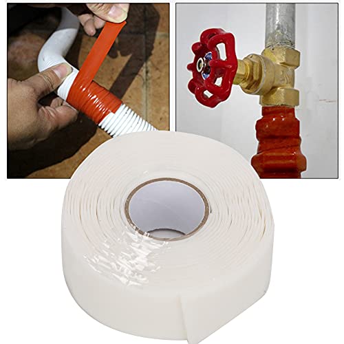 Fdit Haltbares Wasserdichtes Klebeband Stark Klebrische PVC PPR Rohrreparatur Lieferungen 2,5 Cm Breite rot/weiß für Klempner (WHITE) von Fdit