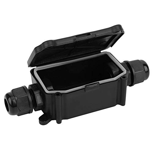 Fdit IP66 Wasserdichtes 2 -Wege Schwarzer Staubsicherer Junction -Box für Innen und Außen Elektrik, Kommunikation, Strom Nylon, Schwarz, 4,3 X 1,9 X 1,2 Zoll, Klemme, Schraube von Fdit