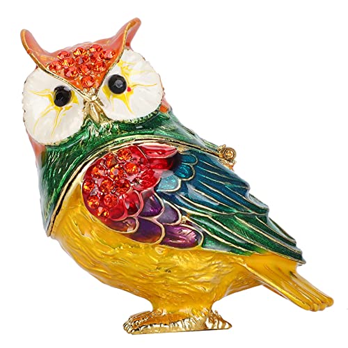 Fdit Kristall-Eulen-Figur, Schmuckschatulle, tragbar, Schmuck, Aufbewahrung, Organizer, Haus, Büro, Dekoration, Handwerk, einzigartig von Fdit