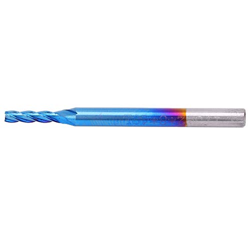 Fdit MOIL mit 4 Flöten Moulin à Wolfram in Nanobeblue -Stahlbeschichtung CNC -Griff mit Poliertem Flötenspiegel für Schnelle und Hohe Verarbeitung (3.175 * 2 * 8) von Fdit