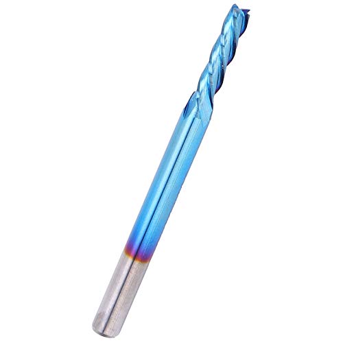 Fdit MOIL mit 4 Flöten Moulin à Wolfram in Nanobeblue -Stahlbeschichtung CNC -Griff mit Poliertem Flötenspiegel für Schnelle und Hohe Verarbeitung (3.175 * 2.5 * 10) von Fdit