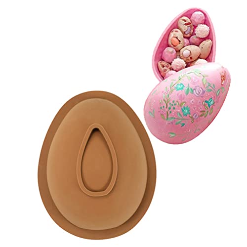 Fdit Osterei -Silikon in Form von Langlebigen Schokoladenwerkzeugen für Heiße Schokoladenschokoladen -Schokoladen Schokoladenkuchen, Flexible Backbox für Osterdesserts Silikonmaterial (BROWN) von Fdit