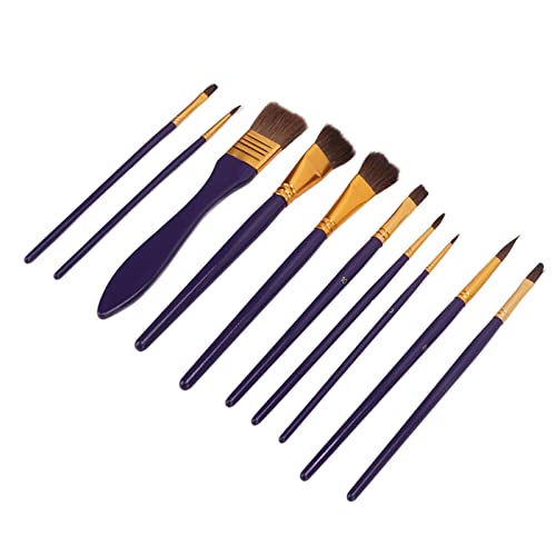 Pinsel Set, 10 Stück Malpinsel Nylon Wolle Rosshaar Breites Dienstprogramm zum Zeichnen von Fdit