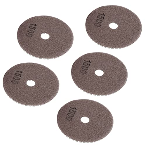 Fdit Professionelle Diamantnauspolierkissen Weiche Scheiben -Kit für Marmorgranitkeramik, 5pcs 4in (4-Zoll-weißes Hintergrund Wasserschleifenblatt) von Fdit