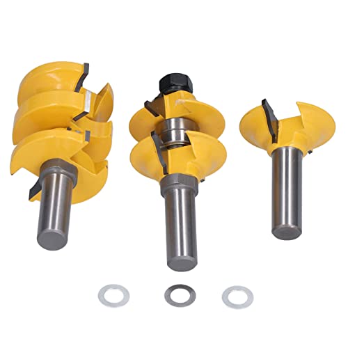 Fdit Schienenkilsel -Router -Set Hitzebeständiger PTFE Beschicht 3PCS Holzbearbeitungsschneider für Flugzeugplatte von Fdit