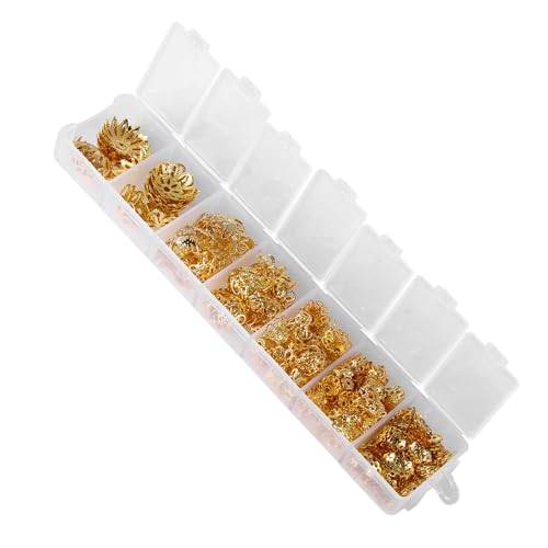 Fdit Stabile Blumenabstandshalter -Perlenkappe Schmuck Erkenntnisse 300pcs 7 -Größe Metallzubehör, Schöne Blumenform für Schmuckherstellung, für Vorspeise, Metall (Gold) von Fdit
