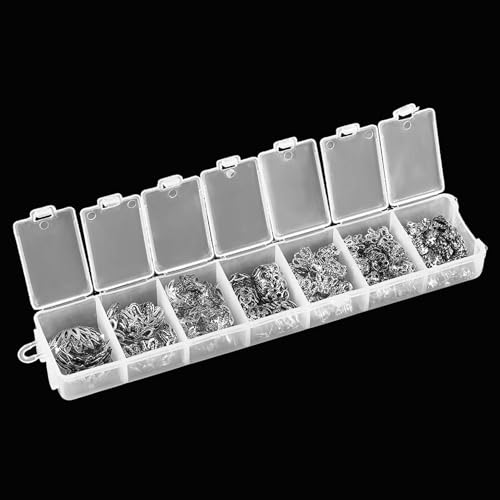 Fdit Stabile Blumenabstandshalter -Perlenkappe Schmuck Erkenntnisse 300pcs 7 -Größe Metallzubehör, Schöne Blumenform für Schmuckherstellung, für Vorspeise, Metall (SILVER) von Fdit