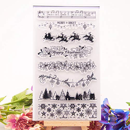 Fdit Weihnachtsgefühl Klare Briefmarken, Weihnachtslöschstempel Dekorative Siliziumstempelhandwerk für Weihnachtskartenherstellung oder Journaling (Sortierte Farbe #69) von Fdit
