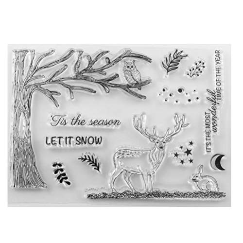 Fdit Weihnachtsgefühl Klare Briefmarken, Weihnachtslöschstempel Dekorative Siliziumstempelhandwerk für Weihnachtskartenherstellung oder Journaling (Sortierte Farbe #70) von Fdit