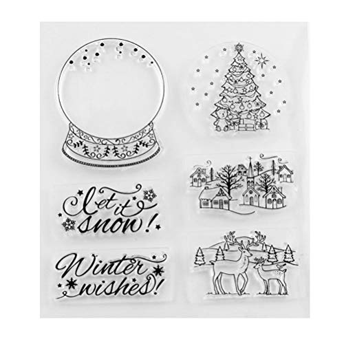 Fdit Weihnachtsgefühl Klare Briefmarken, Weihnachtslöschstempel Dekorative Siliziumstempelhandwerk für Weihnachtskartenherstellung oder Journaling (Sortierte Farbe #72) von Fdit