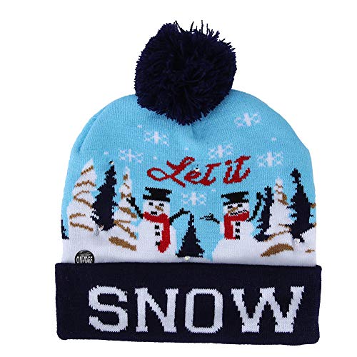 Fdit Weihnachtsmütze für Erwachsene, Gestrickt, Winter für Mütze, Winterhochzeit, Leuchtende Mütze Zum Stricken für Partyhüte (Typ 6) von Fdit
