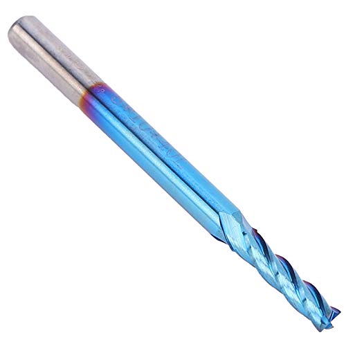Fdit Wolframstahl Nanoblue-Beschichtung 4-Flute Final Mill CNC CNC Gerade Griff-Frässchneider mit Front-End-Chipentfernung für Einen Besseren Chipentfernungseffekt (3.175 * 2.5 * 10) von Fdit