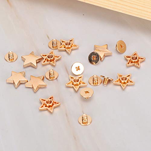 Fdit Zink -Legierungs -Sternform NiVET 12 Mm mit Plattierungsbehandlung, 50 teiliges Set für Hochwertige Lederbeutel und Accessoires, Goldene Farbe [US] (GOLD) von Fdit