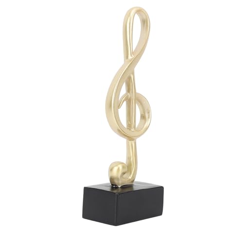 Golden Harz Musik Note Model Elegante Dekorative Skulpturen für Bücherregal Desktop Musikbegeisterte Familie Freunde Musikzimmerdekoration von Fdit