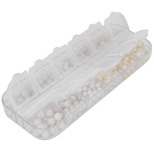 Kein Loch Künstliche Perlenperlen, Glänzend, Modisches und Einzigartiges DIY -Material, Geeignet für Schmuckherstellung für Halskette, Armband (Box 4 (320 Stücke)) von Fdit