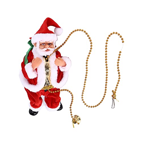 Klettern der Weihnachtsmann -Weihnachtsbaum -Verzierung, Plüschstoff und PVC Klettern Sie die Perlenvorhang -Weihnachtsbaumanhänger für Festliche Heimparty -Dekoration von Fdit
