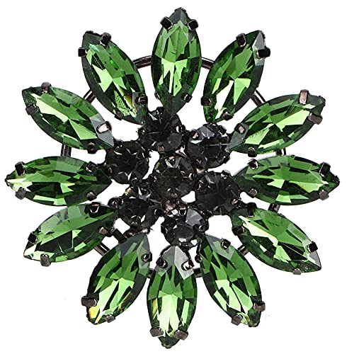 Kristallglas Applikation Große Blumen Nähkristalle 2pcs für Kleiderschuhhandwerk Schöne Dekoration für Kleidungszubehör, Charmant mit Exquisiter Verarbeitung (Dunkelgrüne 2 Stücke) von Fdit