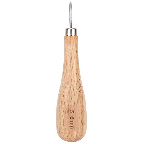 Leder-Aul, Stahl-Cone-Stanzen, Ulmen Griff, Leder Werkzeug für Gute Arbeits Leistung, Diamant Punkt mit Spec: 5-6mm, für Leder-Stanz Arbeiten (5-6mm) von Fdit