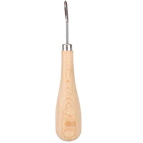 Leder-Aul, Stahl-Cone-Stanzen, Ulmen Griff, Leder Werkzeug für Gute Arbeits Leistung, Diamant Punkt mit Spec: 5-6mm, für Leder-Stanz Arbeiten (Gebogener Kopf) von Fdit