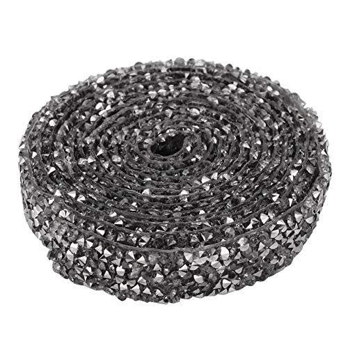 Perlenverkleidung, Bügeleisen auf Applique 5 -Yard - -Kristallnetzkettenkettenbänder Hochzeitskleid -Trimmschuhe Accessoires für Dekor (GRAY) von Fdit
