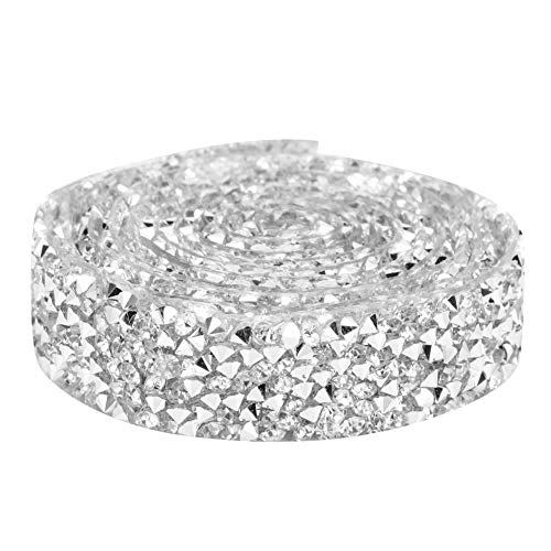 Perlenverkleidung, Bügeleisen auf Applique 5 -Yard - -Kristallnetzkettenkettenbänder Hochzeitskleid -Trimmschuhe Accessoires für Dekor (SILVER) von Fdit