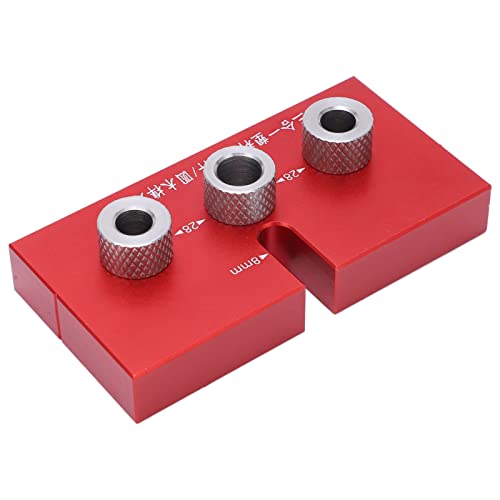 Praktischer Holzdoweling Jig Hole Puncher mit Klarem Maßstab, Schnelle und Genaue Bohrungen, Wesentlich für Holzbearbeitungsbegeisterte (Rot) von Fdit