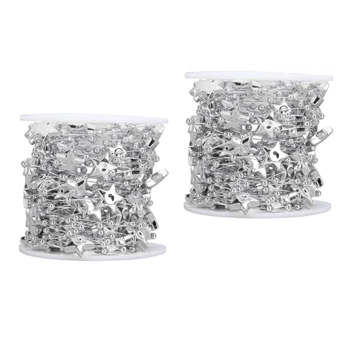 Premium -Star Perlengirlande, 10 M Schneidende Dekorative Perlen, Einzigartiges Design, Vielseitiger Gebrauch, Premium -Material für Hochzeits Weihnachtsheimstekoration (SILVER) von Fdit