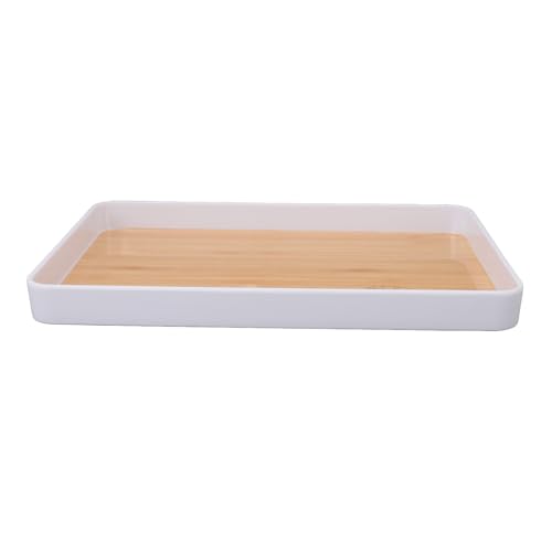 Stapelbares Rechteckiges Tablett aus Kunststoff für Dokumente, Bücher, Kosmetika, Küchenutensilien und Mehr, Geeignet für Büro, Zuhause, Schule (35 x 23 cm) von Fdit