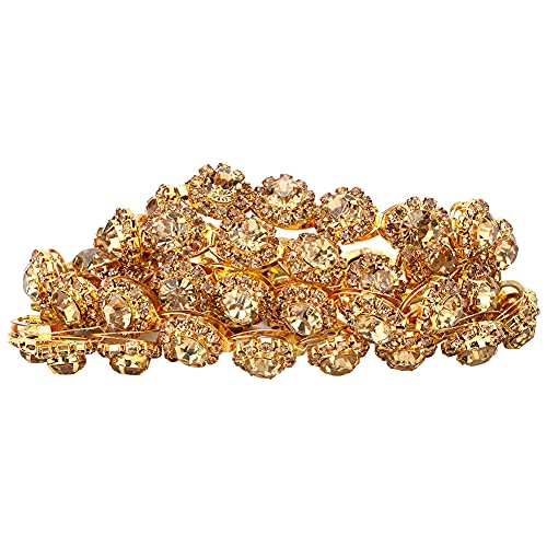 Strasskristallkette, Goldene 1 -Yard -AB -Kristallglasausstattung mit Elektropliertem Material Zum Nähen, Schmuckherstellung, Kunsthandwerk (Golden 1 Größe) von Fdit