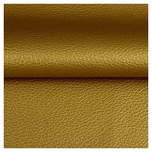 PVC Kunstleder Stoff meterware PU Kunstleder Polsterstoff Vinyl Leder Stoff Möbelstoff für Nähen,Sofa,Schrank,Autositze,Dekorationen Kopfteil 140 * 100cm(Color:Hell Gold) (Color : Champagne gold, Si von Fdl123456@