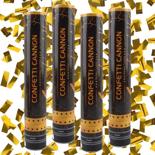 FePen Konfettikanone*4, Konfettikanone Hochzeit, Konfettikanone Biologisch Abbaubar, Party Popper, Konfettikanone xxl für Innen und Draußen (Gold) FePen Konfettikanone*4, Konfettikanone Hochzeit, Konfettikanone Biologisch Abbaubar, Party Popper, Konfettikanone xxl für Innen und Draußen (Gold) von FePen