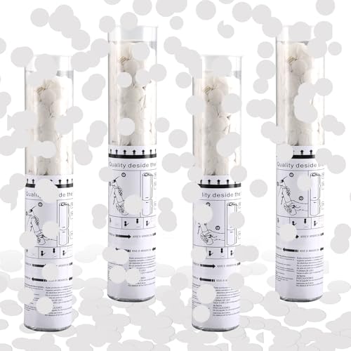 Konfettikanone Hochzeit *4pcs, FePen Konfettikanone Papier, Konfettikanone Geburtstag, Party Popper, Konfetti Pistolen Set, Konfetti Bombe, Konfetti Shooter, Konfetti Kanonen Poppers von FePen