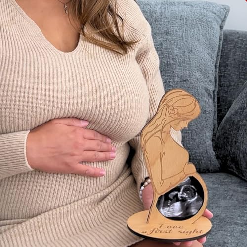 Feaolala Ultraschall Bilderrahmen Baby Schwangere Frauen Geschenke Ideen Ultraschall Bild Frame | Mutter zu Sein Sonogramm Rahmen | Liebe auf den ersten Blick Ultraschall Rahmen (Beige) von Feaolala