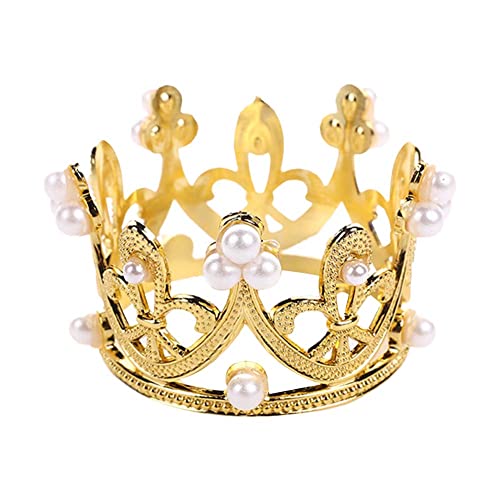 Krone Kuchen Topper Valentinstag Hochzeit Krone Geschenk Zubehör für Mädchen Geburtstag Kuchen Toppers Prinzessin Krone Mini Kronen für Blumenarrangements Party Decor mit goldenem Silber (Golden) von Toolo