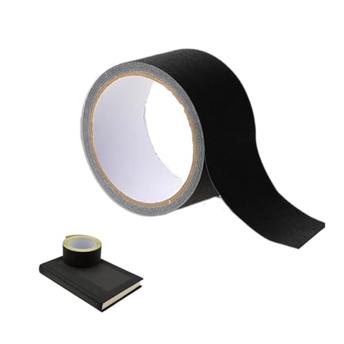 Febbya Buchreparaturband,Textilklebeband Buchbindeband Selbstklebendes 50mm x 10m Mattes Textil Gewebeband Klebeband zum Verstärken Schützen Einwickeln Ausbessern alter Bücher Alltagsbedarf (Schwarz) von Febbya