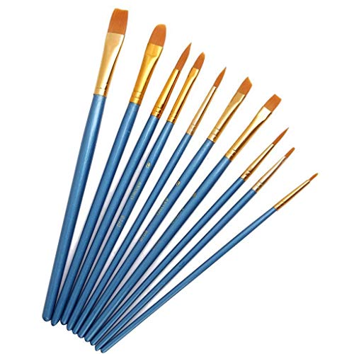 Febbya Künstlerpinsel,10er Pack Fein Pinsel Art Painting Set für Aquarell Acryl Ölgemälde DIY Zeichnung Erwachsene Jugendliche Anfänger Kinder Künstler Nylon Blau Febbya Künstlerpinsel,10er Pack Fein Pinsel Art Painting Set für Aquarell Acryl Ölgemälde DIY Zeichnung Erwachsene Jugendliche Anfänger Kinder Künstler Nylon Blau von Febbya